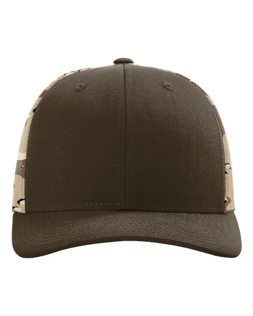 Load image into Gallery viewer, Richardson 112PM Printed Mesh Trucker Cap - Brown/ Desert Camo
