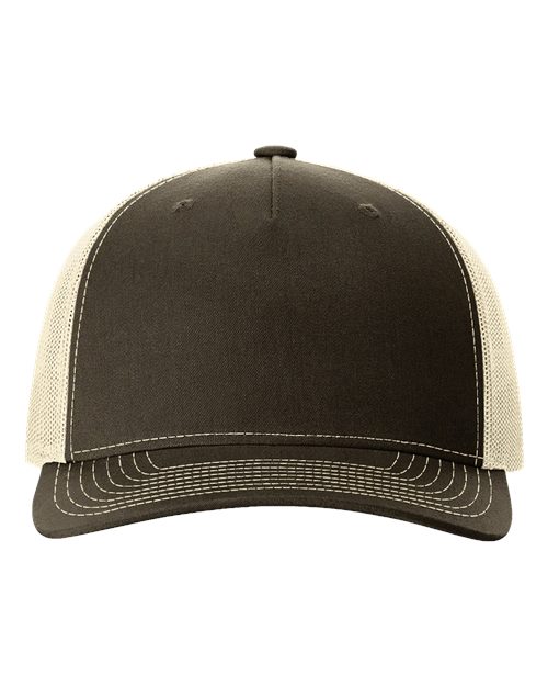 Load image into Gallery viewer, Richardson 112FP Five-Panel Trucker Cap - Chocolate Chip/ Birch
