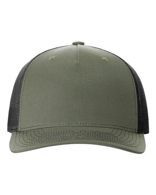 Load image into Gallery viewer, Richardson 112FP Five-Panel Trucker Cap - Loden Green/ Black
