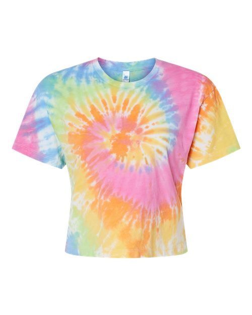 Load image into Gallery viewer, Colortone 1050 Women's Tie-Dyed Crop T-Shirt - Eternity
