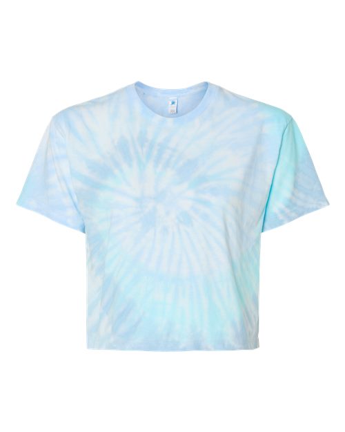 Colortone 1050 Women's Tie-Dyed Crop T-Shirt - Lagoon