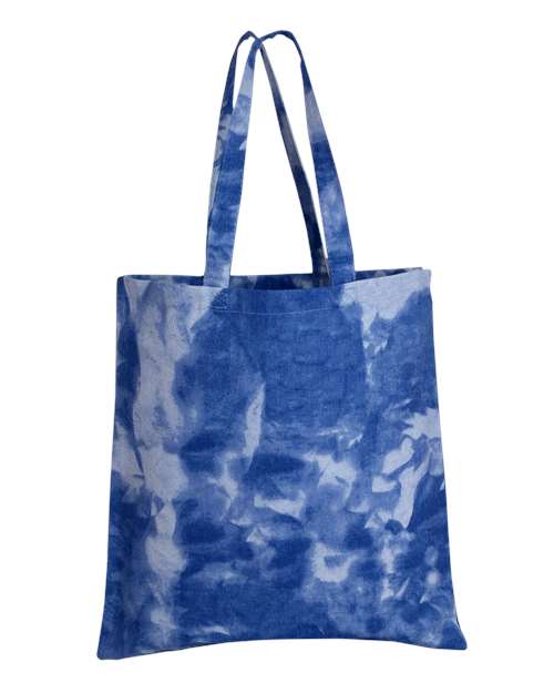 Q-Tees TD800 Tie-Dyed Canvas Tote Bag - Cloudy Blue