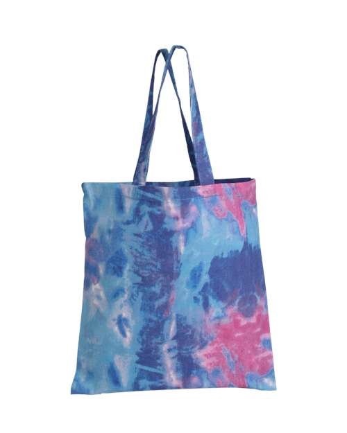 Q-Tees TD800 Tie-Dyed Canvas Tote Bag - Cotton Candy