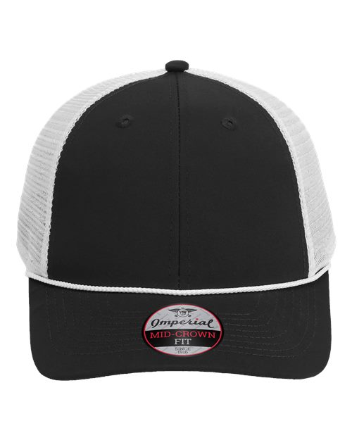 Load image into Gallery viewer, Imperial 7055 The Night Owl Performance Rope Cap - Black/ White
