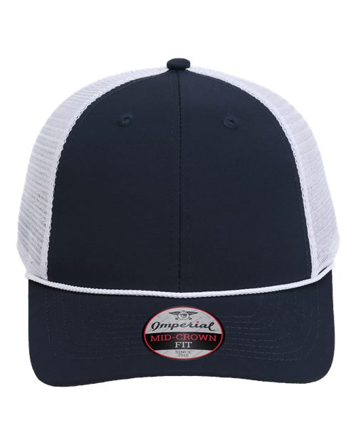 Imperial 7055 The Night Owl Performance Rope Cap - Navy/ White