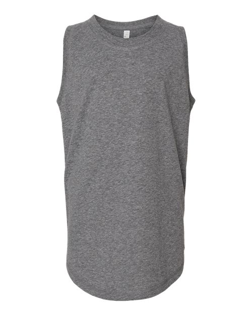 LAT 2692 Girls' Relaxed Fine Jersey Tank - Granite Heather