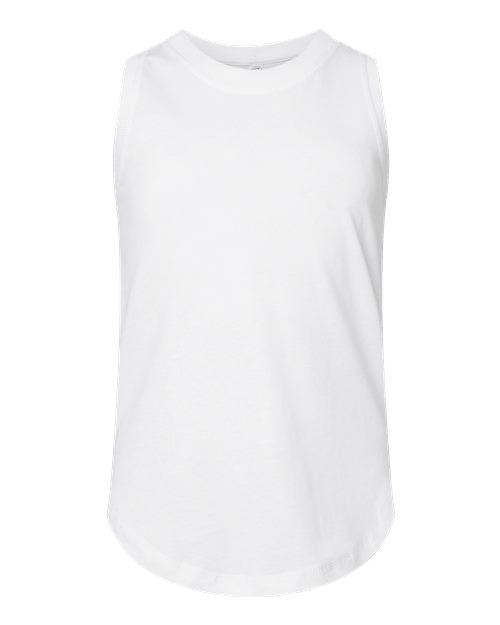 LAT 2692 Girls' Relaxed Fine Jersey Tank - White