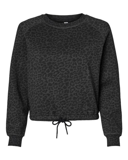 Load image into Gallery viewer, LAT 3528 Women's Relaxed Boxy Crewneck Sweatshirt - Black Leopard
