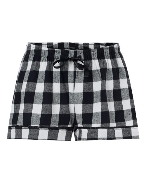 Boxercraft BW6501 Women's Flannel Shorts - Black/ White Buffalo Plaid