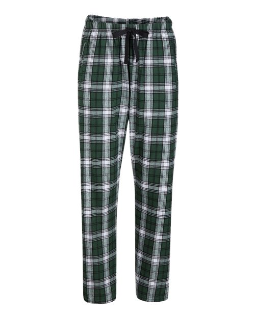 Boxercraft BW6620 Women's Haley Flannel Pants - Green/ White Plaid