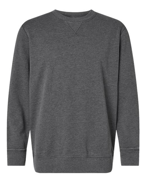 LAT 6935 Unisex Vintage Wash Crewneck Sweatshirt - Washed Black