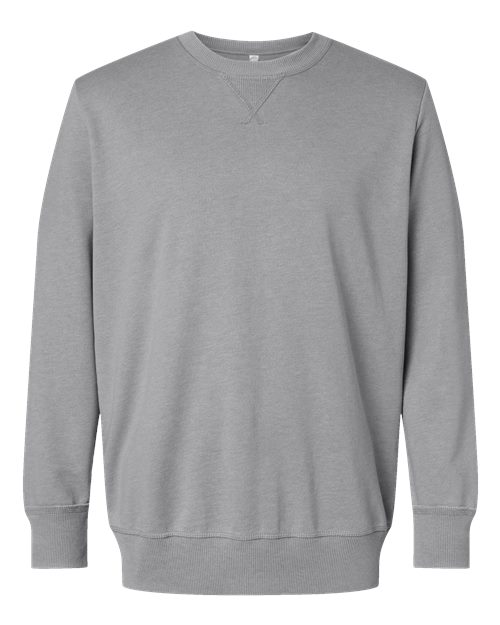 LAT 6935 Unisex Vintage Wash Crewneck Sweatshirt - Washed Grey