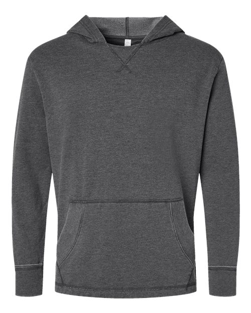 LAT 6936 Unisex Vintage Wash Hoodie Sweatshirt - Washed Black