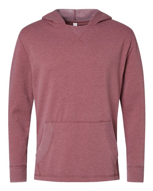 LAT 6936 Unisex Vintage Wash Hoodie Sweatshirt - Washed Rouge