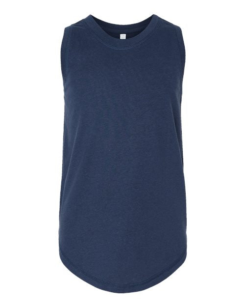 LAT 2692 Girls' Relaxed Fine Jersey Tank - Denim