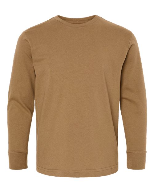 Load image into Gallery viewer, LAT 6201 Youth Fine Jersey Long Sleeve Tee - Coyote Brown
