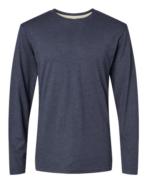 LAT 6918 Unisex Fine Jersey Long Sleeve Tee - Vintage Denim