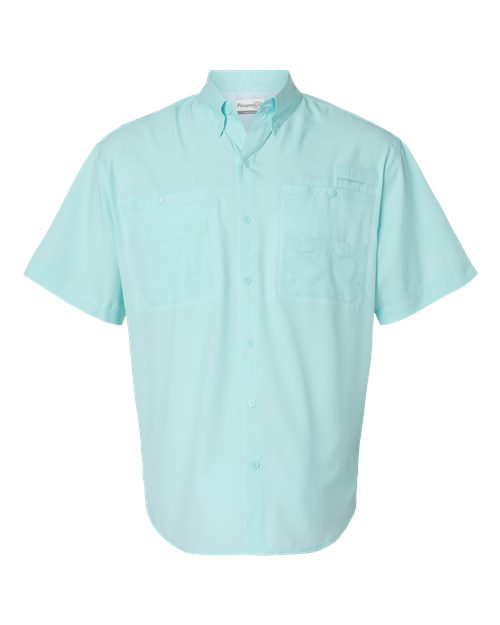Paragon 700 Men's Hatteras Performance Short Sleeve Fishing Shirt - Aqua Blue