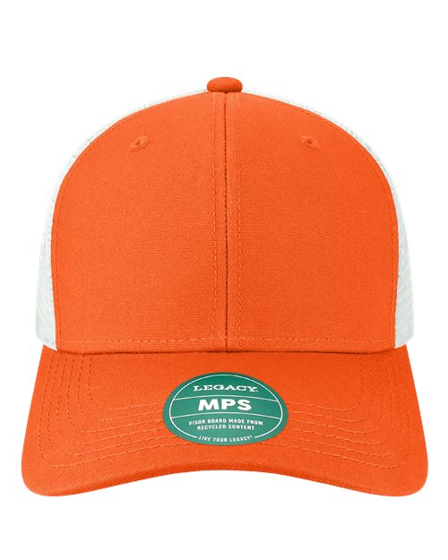 LEGACY MPS Mid-Pro Snapback Trucker Cap - Orange/ White