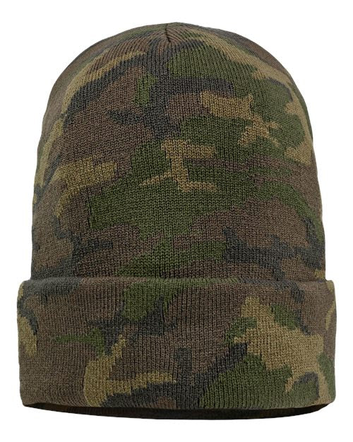 Load image into Gallery viewer, Sportsman SP12 12" Solid Cuffed Beanie - Green Camo
