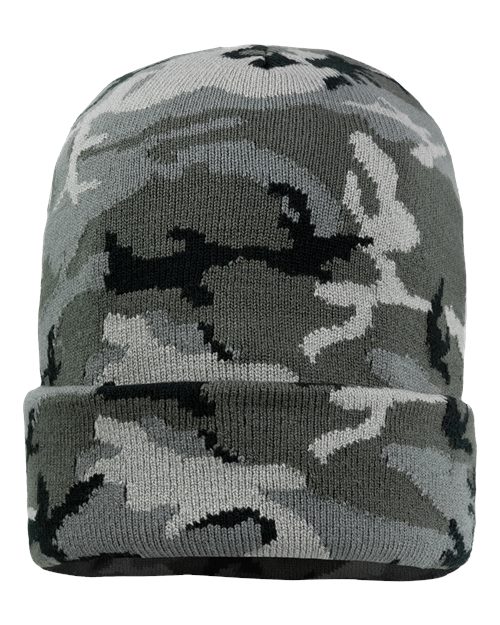 Load image into Gallery viewer, Sportsman SP12 12" Solid Cuffed Beanie - Grey Camo
