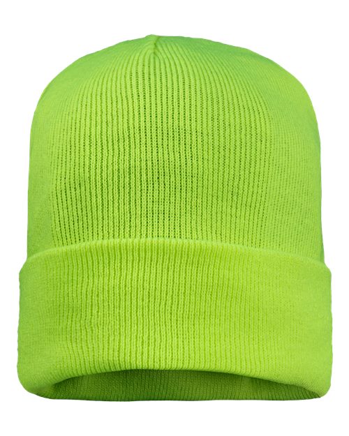 Sportsman SP12FL 12" Fleece Lined Cuffed Beanie - Safety Yellow