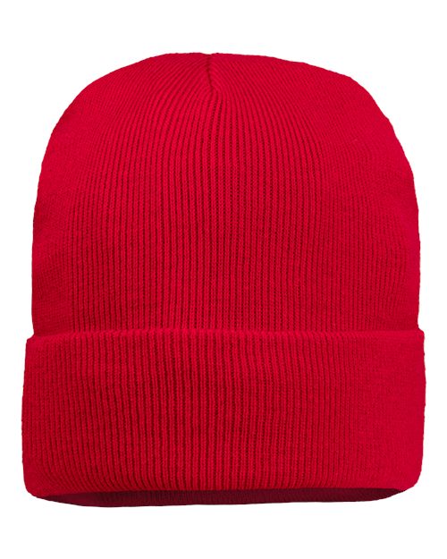 Sportsman SP12JL 12" Jersey Lined Cuffed Beanie - Red