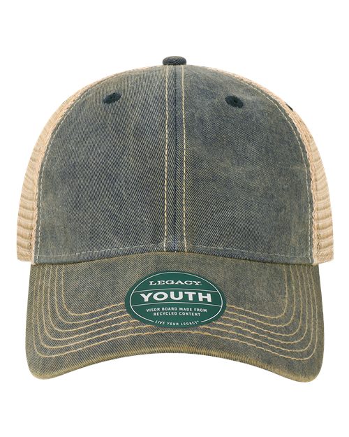 LEGACY OFAY Youth Old Favorite Trucker Cap - Navy/ Khaki