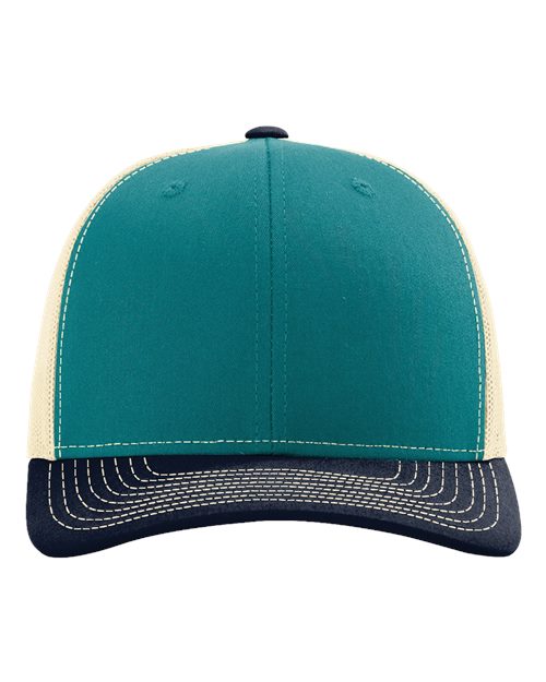 Richardson 112 Snapback Trucker Cap - Blue Teal/ Birch/ Navy