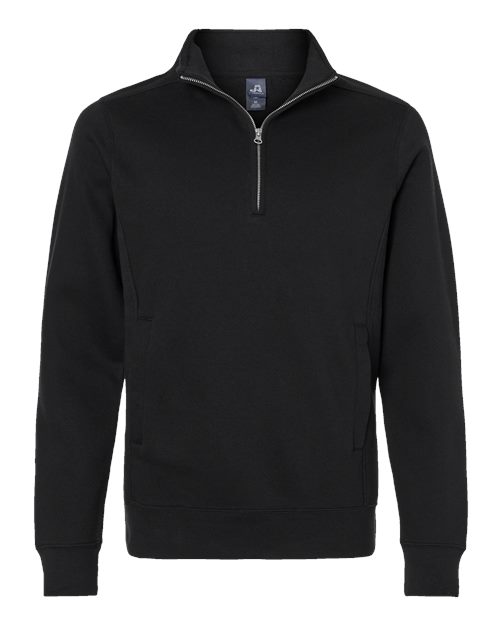 J. America 8717 Unisex Heavyweight Fleece Quarter-Zip Sweatshirt - Black