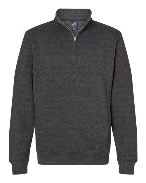 J. America 8717 Unisex Heavyweight Fleece Quarter-Zip Sweatshirt - Charcoal Heather