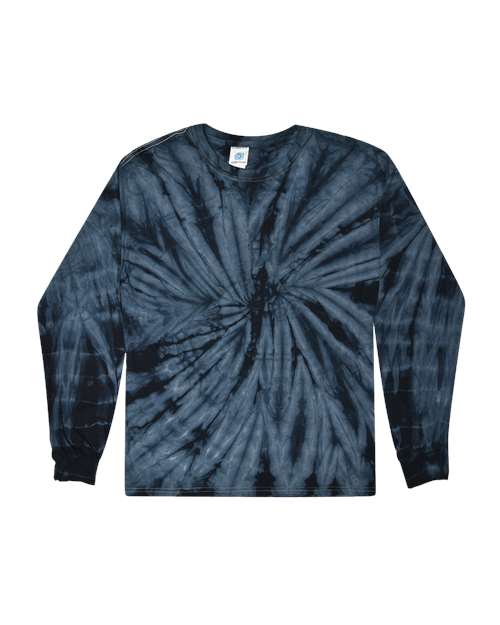 Colortone 2000 Unisex Tie-Dyed Long Sleeve T-Shirt - Spider Navy