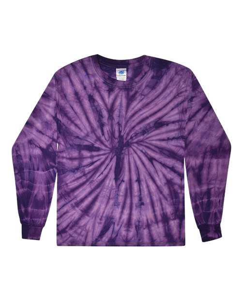 Load image into Gallery viewer, Colortone 2000 Unisex Tie-Dyed Long Sleeve T-Shirt - Spider Purple

