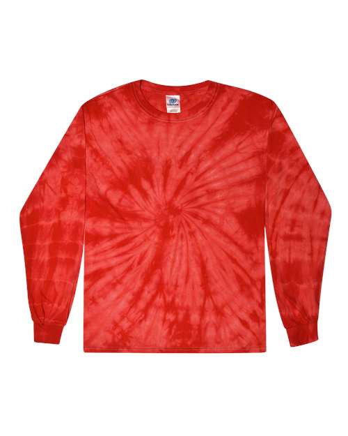 Colortone 2000 Unisex Tie-Dyed Long Sleeve T-Shirt - Spider Red