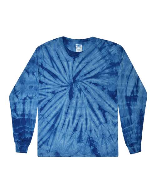 Load image into Gallery viewer, Colortone 2000 Unisex Tie-Dyed Long Sleeve T-Shirt - Spider Royal

