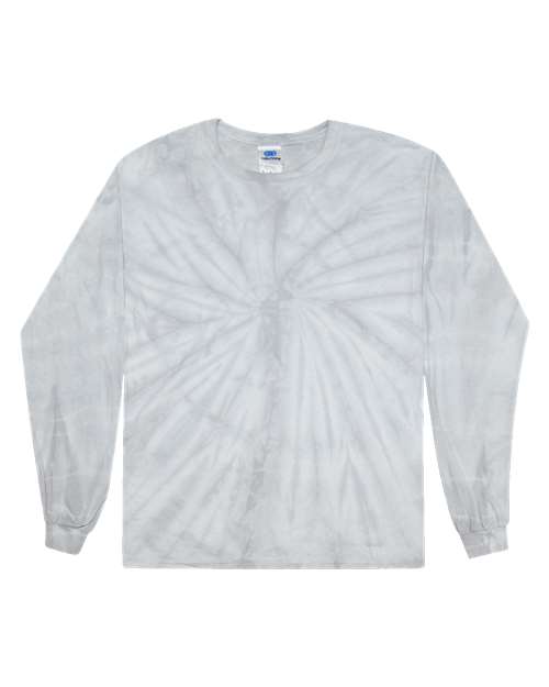 Colortone 2000 Unisex Tie-Dyed Long Sleeve T-Shirt - Spider Silver