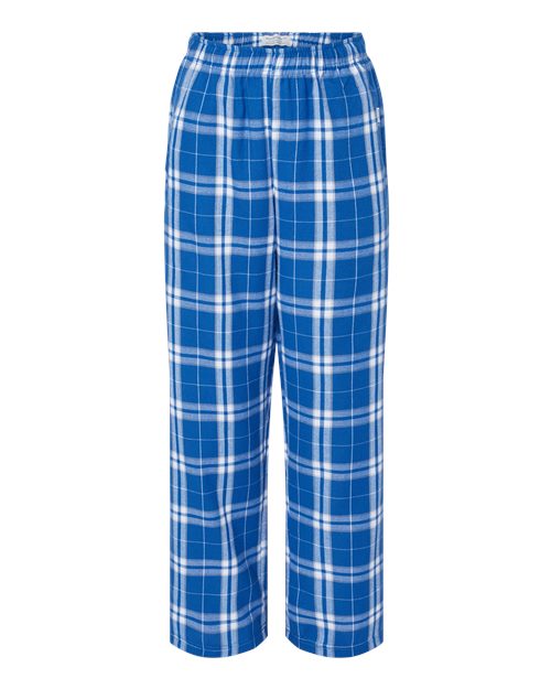Boxercraft BY6624 Youth Flannel Pants - Royal/ Silver Plaid