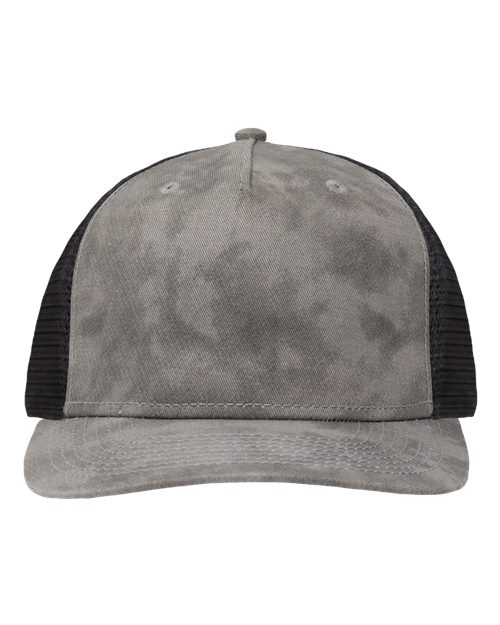 Sportsman SP1550 Modern Five-Panel Trucker Fit Cap - Old Wash Grey/ Black