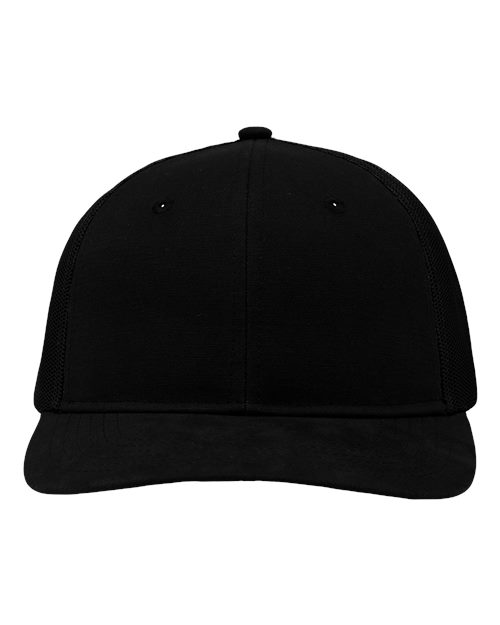 Sportsman SP1650 Modern Six-Panel Trucker Fit Cap - Black/ Black