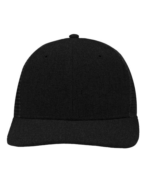 Load image into Gallery viewer, Sportsman SP1650 Modern Six-Panel Trucker Fit Cap - X Hatch Black/ Black

