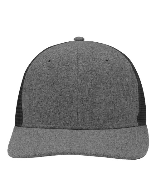 Sportsman SP1650 Modern Six-Panel Trucker Fit Cap - Black Heather/ Black