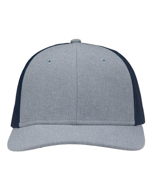 Sportsman SP1650 Modern Six-Panel Trucker Fit Cap - Ice Blue Heather/ Navy