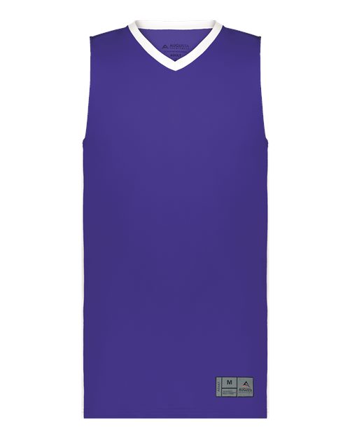 Augusta Sportswear 6887 Youth Match-Up Basketball Jersey - Purple/ White