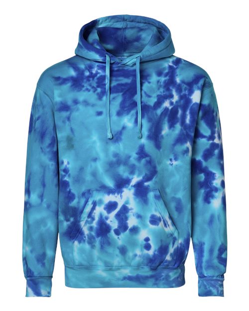 Colortone 8777 Unisex Tie-Dyed Hooded Sweatshirt - Multi Blue