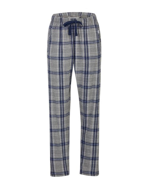 Boxercraft BW6620 Women's Haley Flannel Pants - Oxford Heather/ Navy Kingston