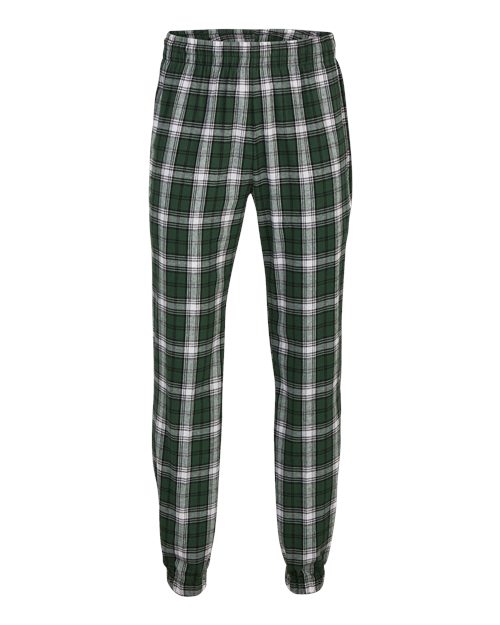 Boxercraft BM6625 Unisex Flannel Joggers - Green/ White Plaid