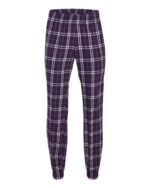 Boxercraft BM6625 Unisex Flannel Joggers - Purple/ White Plaid