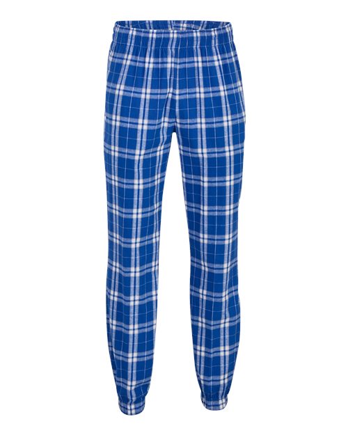 Boxercraft BM6625 Unisex Flannel Joggers - Royal/ Silver Plaid