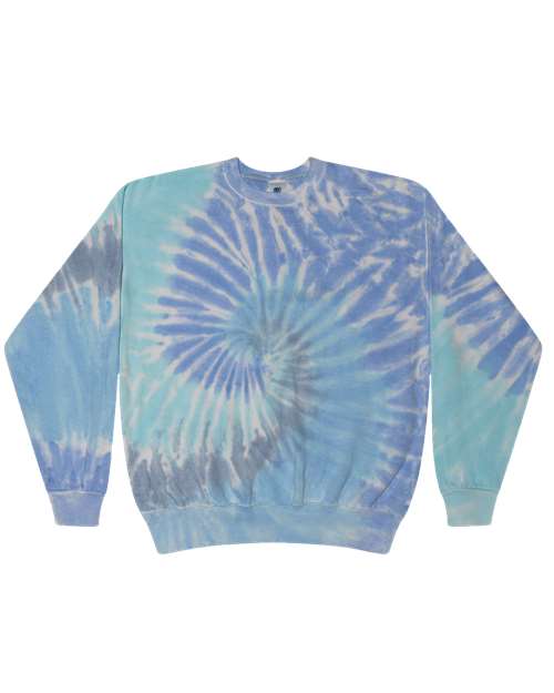 Load image into Gallery viewer, Colortone 8100 Unisex Tie-Dyed Fleece Crewneck Sweatshirt - Lagoon
