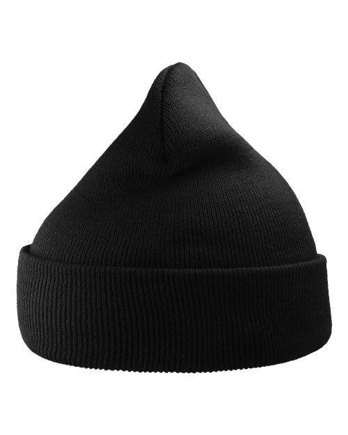 Load image into Gallery viewer, Atlantis Headwear WIND Sustainable 12" Knit Beanie - Black
